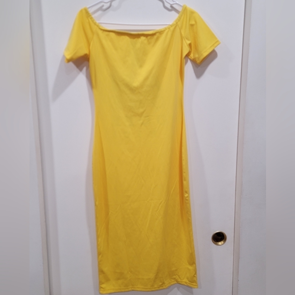Small Yellow I AM ONE DOPE CHICK Sheath Dress - EYE CHART - Unbranded - Picture 4 of 5